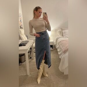 Mango Denim Maxi Skirt